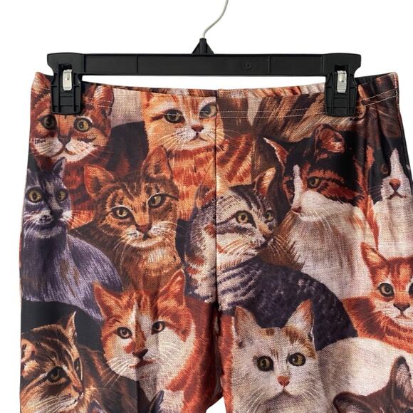 1991 INC Soft Creamy Cat Collage Stretch Leggings size large Cat Lady - Picture 2 of 7